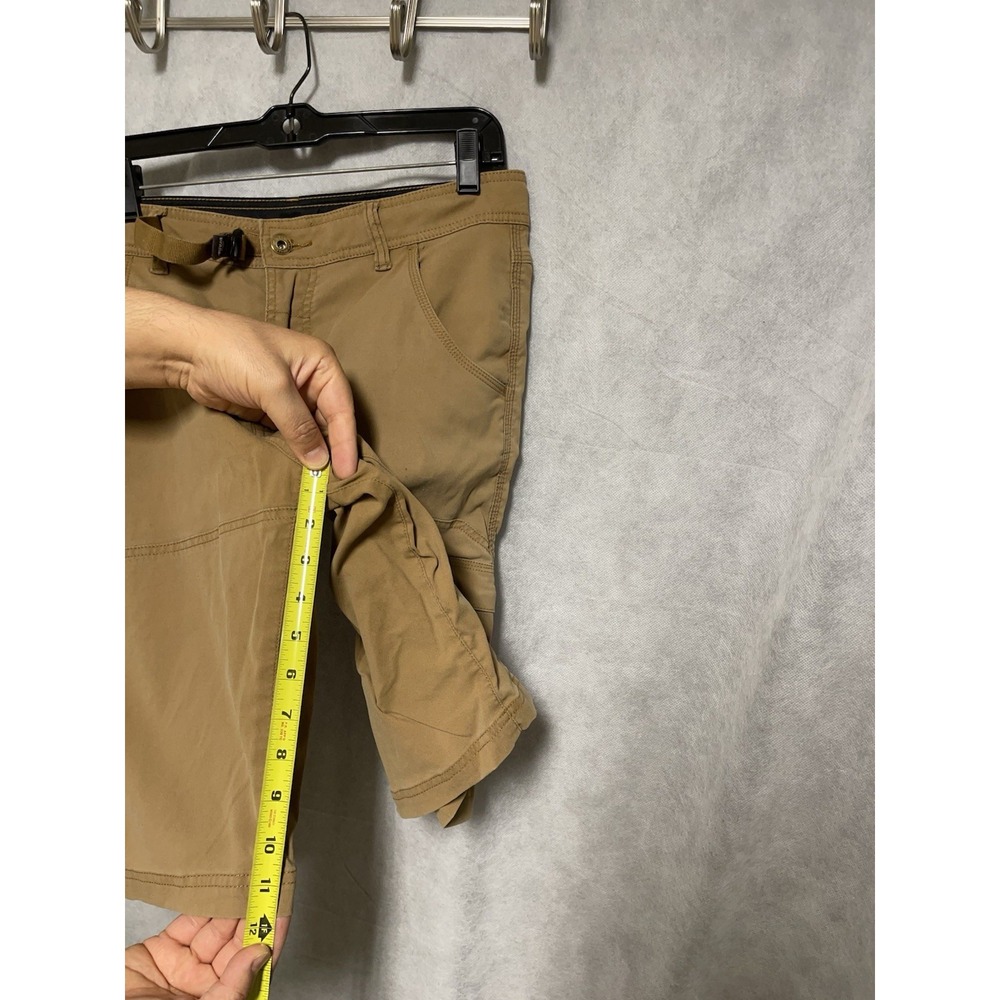 Prana Shorts Men's 32 Beige Belted 11" Nylon Outdoor Active Performance Hybrid - Picture 6 of 11